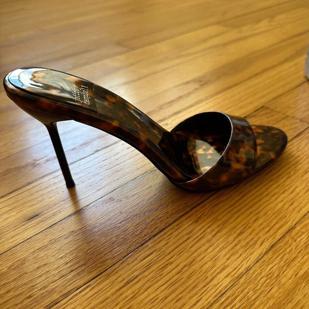 Jeffery Campbell Agent Tortoise Peep Toe Slide Sandal Heels